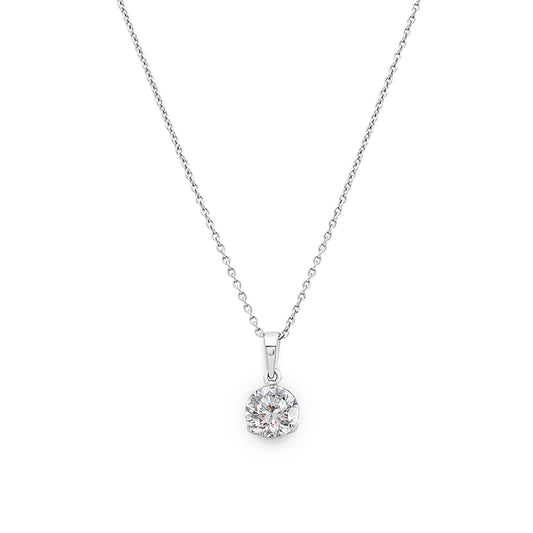 Silver Solitaire Dream 8 mm Pendant with Chain