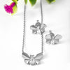 Silver Social Butterfly Pendant Set