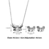 Silver Social Butterfly Pendant Set