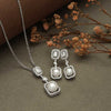 Silver Precious Pearl Pendant Set