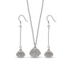 Silver Open Shell Pendant Set