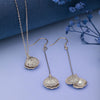 Silver Open Shell Pendant Set
