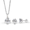 Silver Solitaire Dream 8 mm Earrings with 10 mm Pendant Set