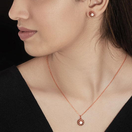 Rose Gold Wheel of Heart Set with Ring