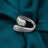 Silver Serpent Crystal Ring