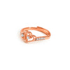 Connected Heart Rose Gold Adjustable Ring