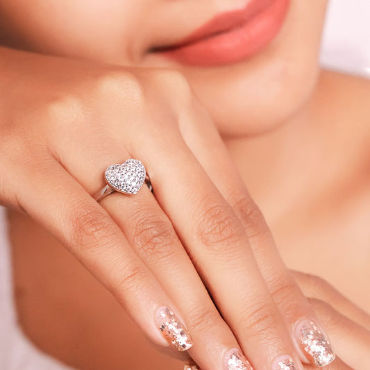 Silver Heart Allure Ring