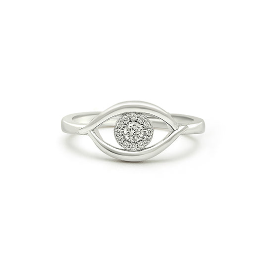 Silver Crest Eye Ring