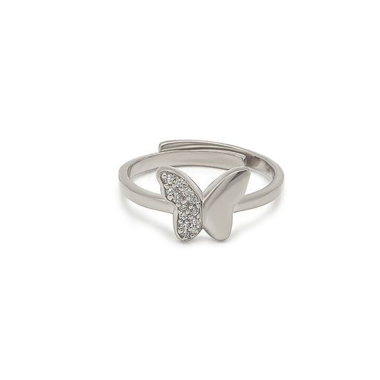 Silver Flutter Wings Ring