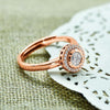 Rose Gold Colour Burst Ring (5 in 1 Crystal)