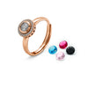 Rose Gold Colour Burst Ring (5 in 1 Crystal)