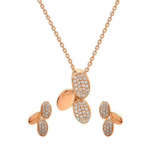 Rose Gold Jasmine Pendant Set