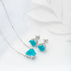 Silver Sea Blue Necklace Set
