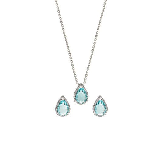 Silver Ocean Bliss Necklace Set