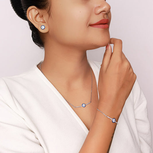 Silver Christie Evil Eye Set
