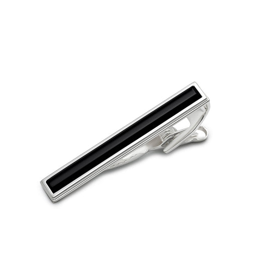Silver Jet Black Tie Pin
