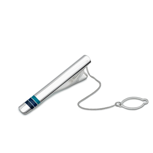 Silver Blue Line Tie Pin