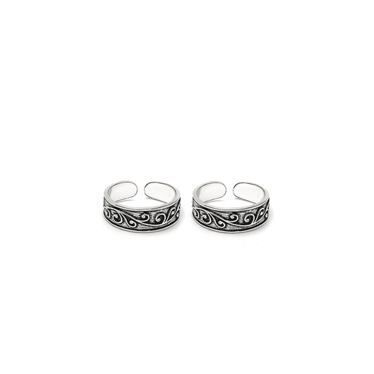 Silver Oxi Breeze Toe Rings