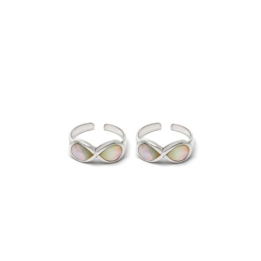 Silver Infinity Toe Rings (MOP)