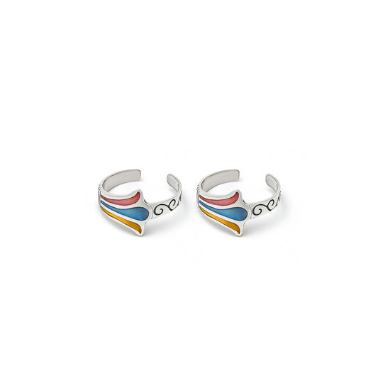 Silver Colour Bloom Toe Rings (MOP)