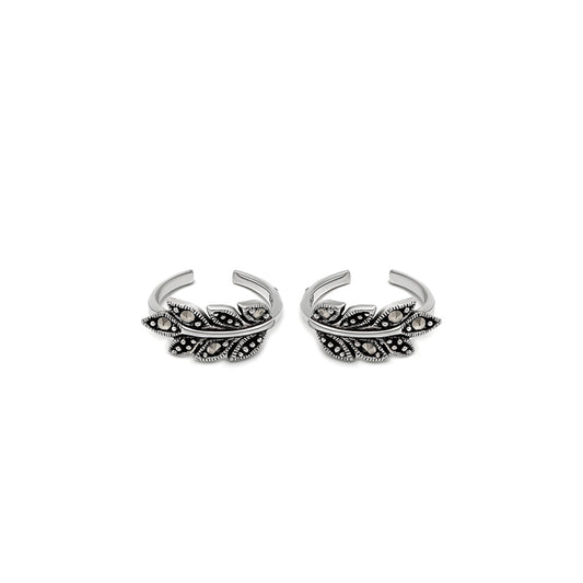 Silver Leaflet Marca Toe Rings