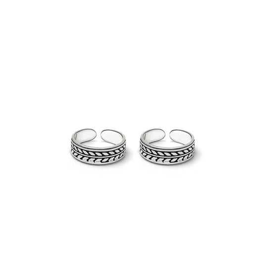 Silver Oxi Disha Toe Ring