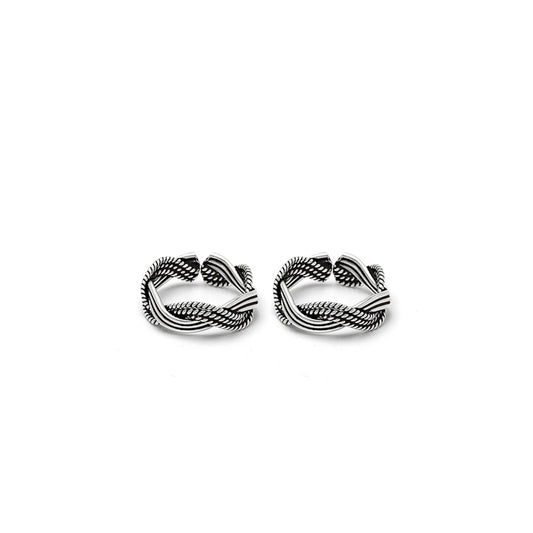 Silver Oxi Wavy Toe Rings