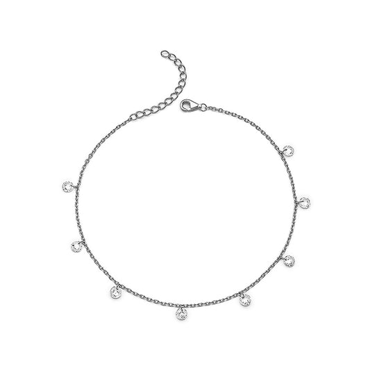 Silver Royal Crystal Anklet