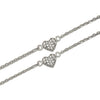 Silver Royal Heart Pair of Anklets