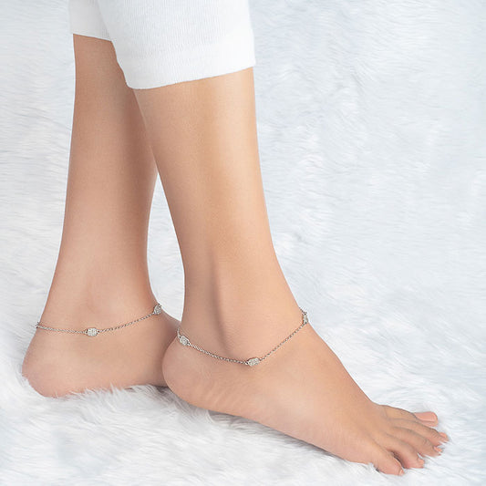 Silver Maria Pair of Anklets