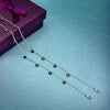 Silver Royal Crystal Pair of Anklets (Black)