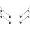 Silver Royal Crystal Pair of Anklets (Black)