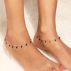 Silver Radiant Pair of Anklets (Black)
