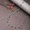 Silver Radiant Pair of Anklets (Black)