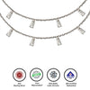 Silver Radiant Pair of Anklets (White)