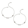 Silver Curved Infinity Pair of Anklets