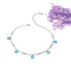 Silver Blue Evil Eye Anklet