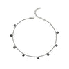 Silver Royal Crystal Anklet (Black)