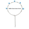 Silver Blue Evil Eye Pair of Anklets