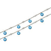 Silver Blue Evil Eye Pair of Anklets