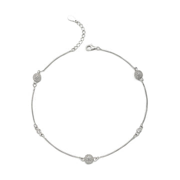 Silver Round Orb Anklet