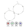 Silver Round Orb Pair of Anklets