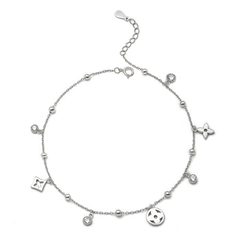 Silver Glory Star Anklet