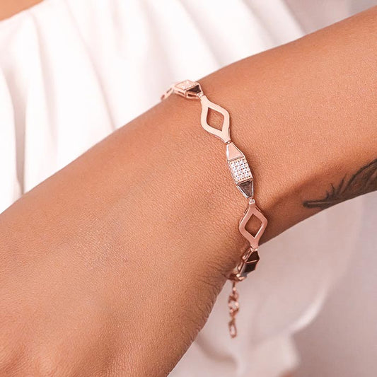 Rose Gold Queen Link Bracelet