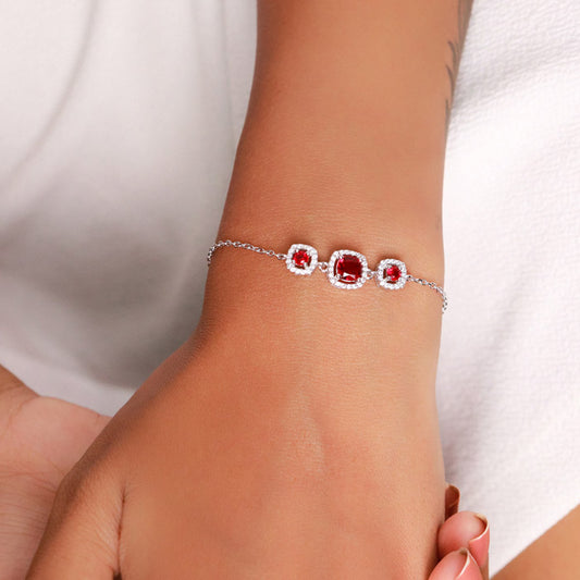 Silver Red Royalty Bracelet