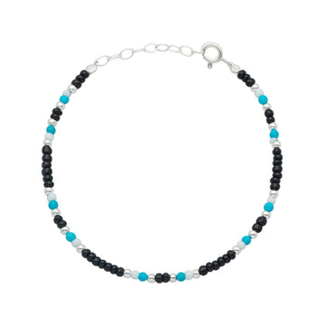 Silver Teal Blue Twinkle Bracelet