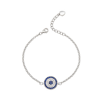 Silver Centre Evil Eye Bracelet