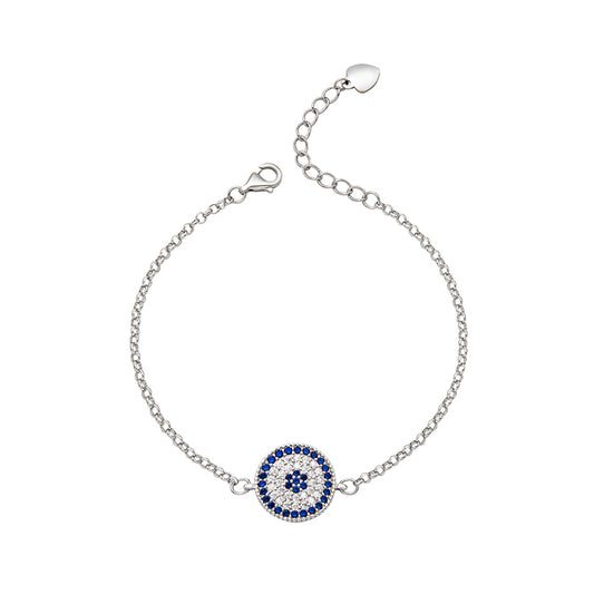 Silver Centre Evil Eye Bracelet