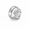 Silver Modern Love Couple Rings