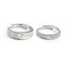 Silver Modern Love Couple Rings